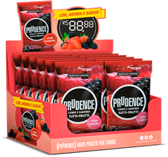 Preservativo Prudence Lubrificado Sabores Tutti Frutti 3un
