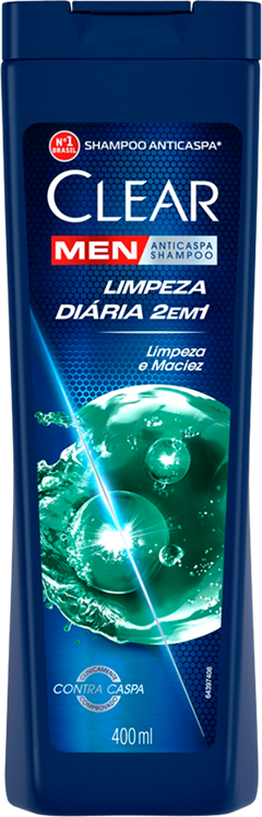 Shampoo Clear Limpeza Diaria 2 Em 1 400ml