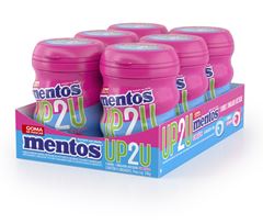 Chicle Mentos Up2u Tutti Frutti/Menta Pote 56g