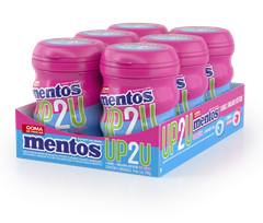 Chicle Mentos Up2u Tutti Frutti/Menta Pote 56g