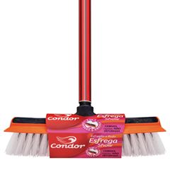 Vassoura Esfrega E Seca Condor Cabo Metal Vermelha 2 Em 1