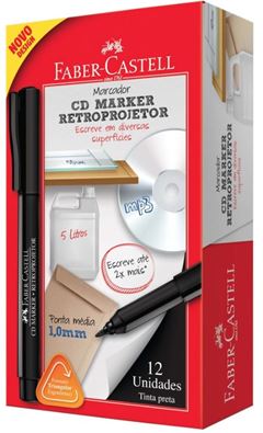 Marcador Cd/Dvd/Retro Faber Castell 1.0 Preto