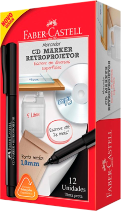 Marcador Cd/Dvd/Retro Faber Castell 1.0 Preto
