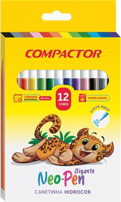 Canetinha Hidrografica Compactor Gd Neopen 12 Cores