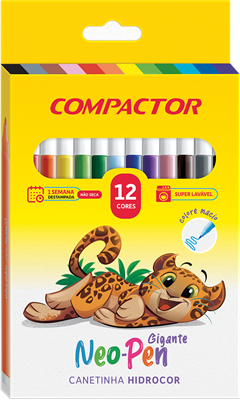 Canetinha Hidrografica Compactor Gd Neopen 12 Cores