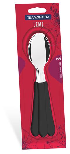 Colher Inox Tramontina Leme Cabo Preto 3pcs