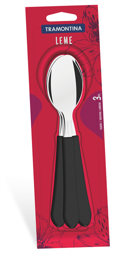 Colher Inox Tramontina Leme Cabo Preto 3pcs