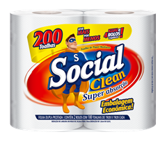 Papel Toalha Social Clean Branco 200fls Lv+ Pg- 2un
