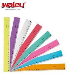Regua Waleu 30cm Multicolorida Rigida Sortida