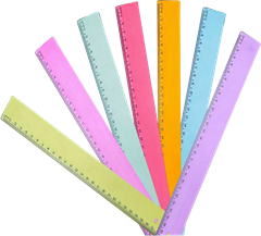 Regua Waleu 30cm Multicolorida Rigida Sortida