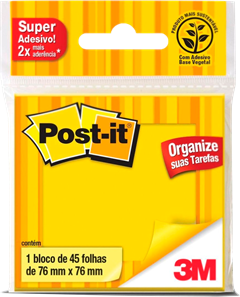 Nota Adesiva 3m Post It 654 Amarelo Neon 45fls