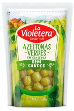 Azeitona Verde La Violetera Sem Caroco Doypac 80g