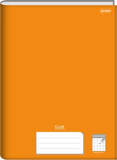 Caderno Jandaia Stiff Cd Cost Quadriculado 96fls Laranja