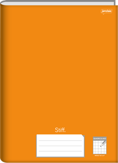 Caderno Jandaia Stiff Cd Cost Quadriculado 96fls Laranja