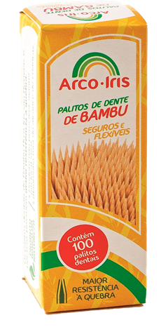 Palito Dental Arco Iris Bambu 100un