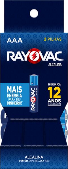 Pilha Rayovac Alcalina Aaa Palito 20321 Tubo 2un
