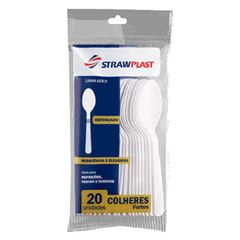 Colher Descartavel Strawplast Refeicao Forte Branca 20un