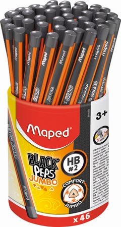 Lapis Grafite Maped Black Peps Jumbo Hb2 Tri Pote