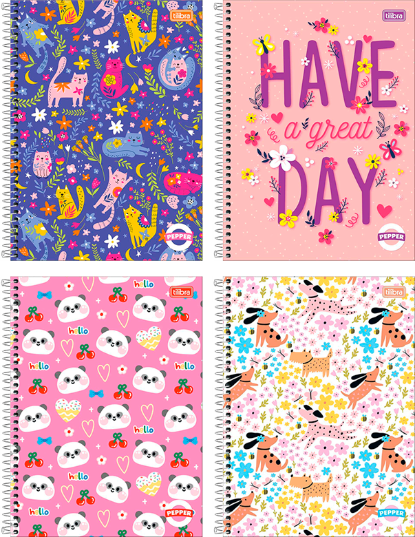 Caderno Tilibra Universitario Pepper Fem Cd 1m 80fls