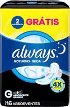 Absorvente Always Seca Noturno Com Abas Lv16 Pg14
