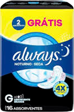 Absorvente Always Seca Noturno Com Abas Lv16 Pg14