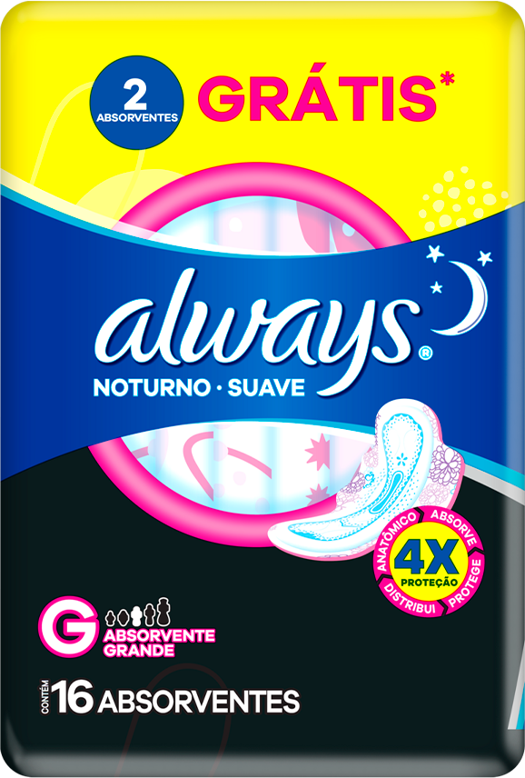 Absorvente Always Noturno Suave Com Abas Lv16 Pg14