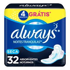 Absorvente Always Seca Noturno Com Abas Lv32 Pg26