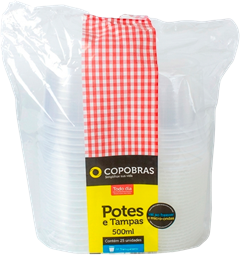 Pote Descartavel Copobras Pp Com Tampa 25x500ml