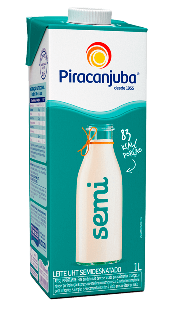 Leite Longa Vida Piracanjuba Semi Desnatado 1l