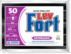 Saco De Lixo Levfort Preto 50l 10un