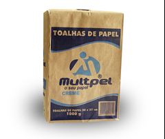 Papel Toalha Multipel 100% Celulose 20x21 1000fls