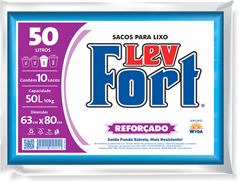 Saco De Lixo Levfort Azul 50l 10un