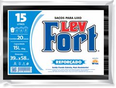 Saco De Lixo Levfort Preto 15l 20un