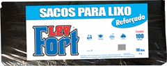 Saco De Lixo Levfort Preto Reforcado 100l 100un