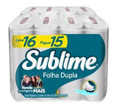 Papel Higienico Sublime Folha Dupla 30m Lv16 Pg15 