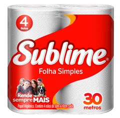 Papel Higienico Sublime Folha Simples 30m 16x4