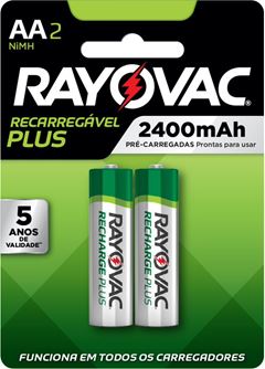 Pilha Rayovac Recar Aa Pequena 55802 2un 