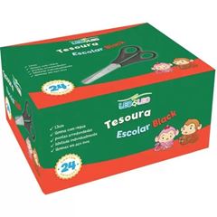 Tesoura Escolar Leoleo 13cm Inox Cabo Preto