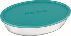 Assadeira De Vidro Marinex Oval Com Tampa 1,6l