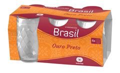 Jogo Copo Vidro Wheaton Multiuso Ouro Preto 320ml