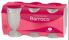 Jogo Taca Vidro Agua Wheaton Barroco 250ml