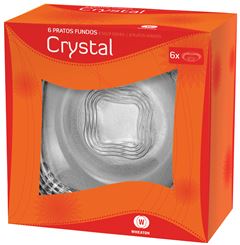 Jogo Prato Vidro Fundo Wheaton Crystal 6pcs