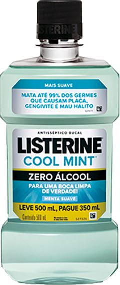 Enxaguante Bucal Listerine Cool Mint Zero Lv500ml Pg350ml