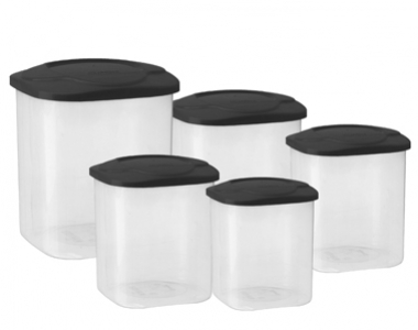 Jogo Para Mantimentos Jaguar Plastico Quadrado 5pcs