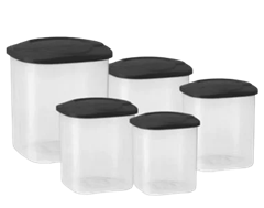 Jogo Para Mantimentos Jaguar Plastico Quadrado 5pcs