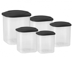 Jogo Para Mantimentos Jaguar Plastico Quadrado 5pcs