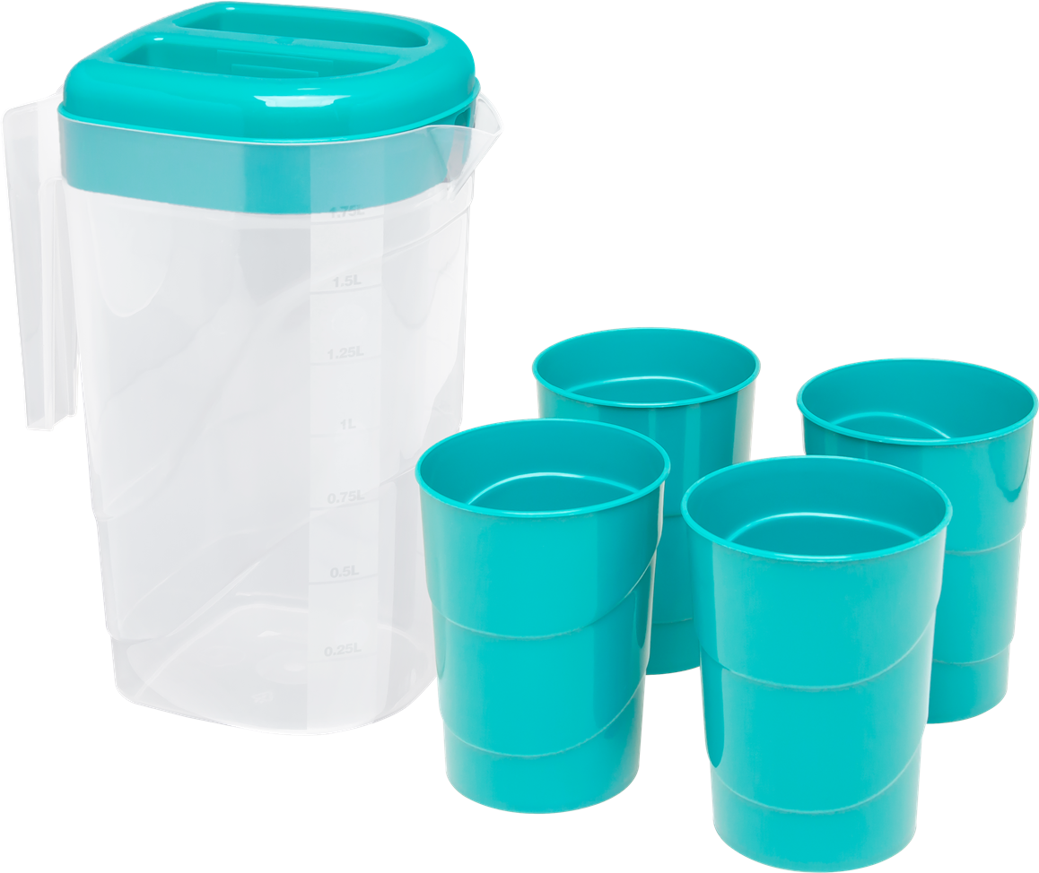 Jarra Plastica Jaguar Com Tampa Com 4 Copos 2l