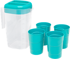 Jarra Plastica Jaguar Com Tampa Com 4 Copos 2l