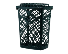 Cesto Plastico Jaguar Retangular Telado Com Tampa Preto 60l
