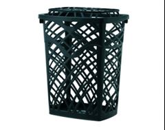 Cesto Plastico Jaguar Retangular Telado Com Tampa Preto 60l